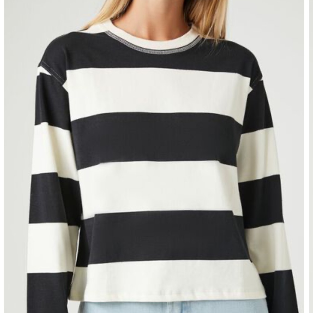 FOREVER 21 Striped drop sleeve top M BNWT